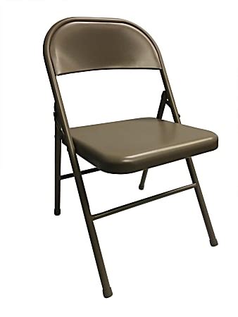 tan folding chairs|Realspace® Metal Folding Chairs, 30